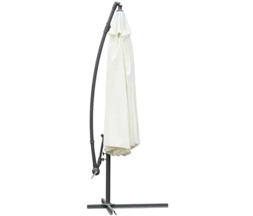 Karājošs Saules Lietussargs Balts Vidaxl