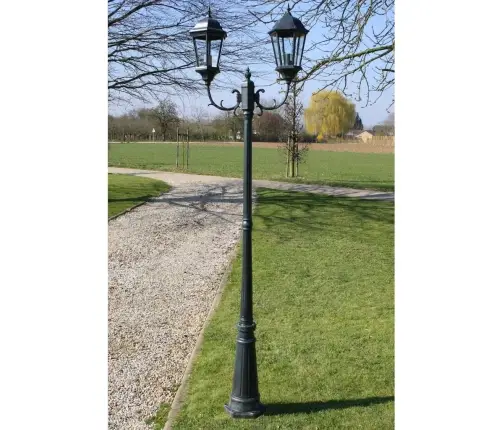 Aialamp, Post, 2 Haru, 230 cm Tumeroheline/Must, Alumiinium