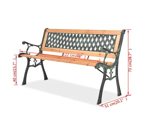 Dārza Sols, 122 Cm, Koks Vidaxl