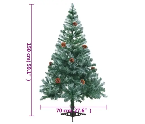 Kunstkuusk 150 Cm + Lumised Tipud Ja Käbid