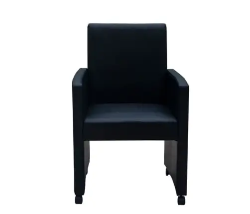 Valgomojo Kėdės, 2 Vnt., Juodos, Dirbtinė Oda