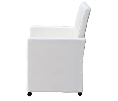 Virtuves Krēsli, 2 Gab., Balta Mākslīgā Āda Vidaxl