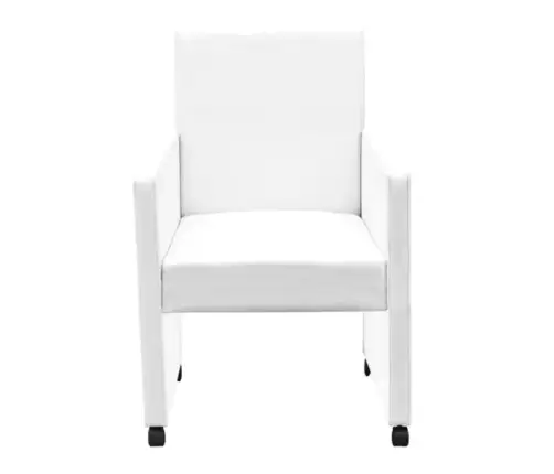 Virtuves Krēsli, 2 Gab., Balta Mākslīgā Āda Vidaxl