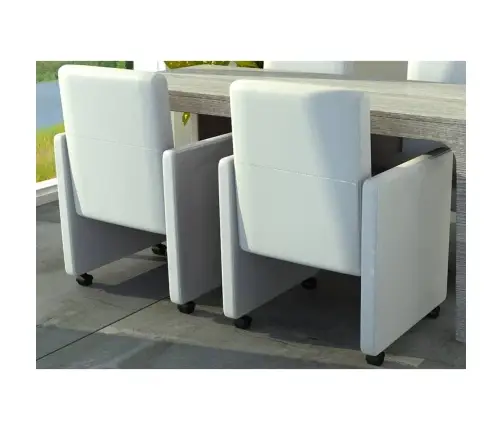 Virtuves Krēsli, 2 Gab., Balta Mākslīgā Āda Vidaxl