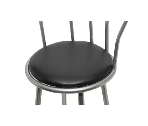 Baro Taburetės, 2 Vnt., Juodos Spalvos, Dirbtinė Oda