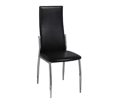 Valgomojo Kėdės, 2 Vnt., Juodos, Dirbtinė Oda