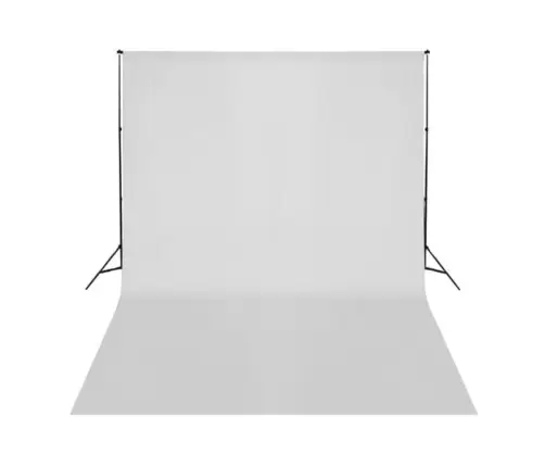 Fons Bez Statīva, 500X300 Cm, Balta Kokvilna  Vidaxl