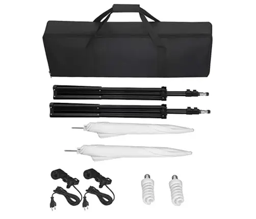 Fotostudijas Komplekts, Gaismas, Melns Fons, 600X300 Cm  Vidaxl