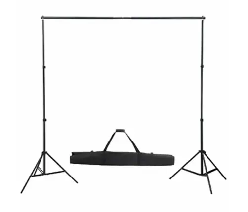 Fotostudijas Komplekts, Gaismas, Melns Fons, 600X300 Cm  Vidaxl