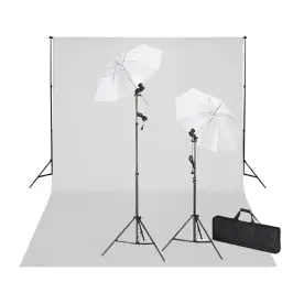 Fotostudijas Komplekts, Gaismas, Balts Fons, 600X300 Cm Vidaxl