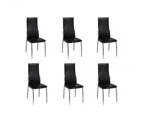 Virtuves Krēsli, 6 Gab., Melna Mākslīgā Āda Vidaxl