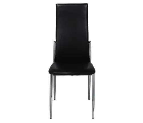 Virtuves Krēsli, 6 Gab., Melna Mākslīgā Āda Vidaxl