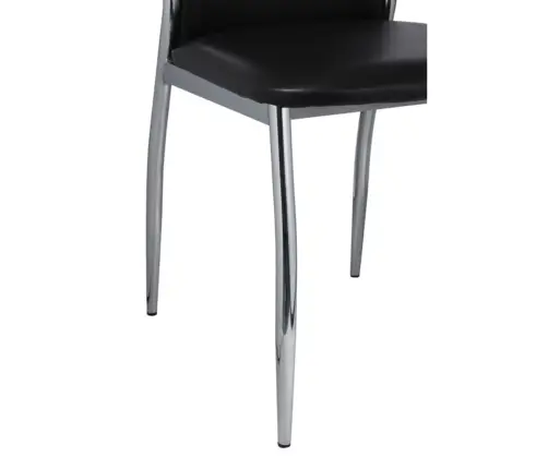 Virtuves Krēsli, 6 Gab., Melna Mākslīgā Āda Vidaxl