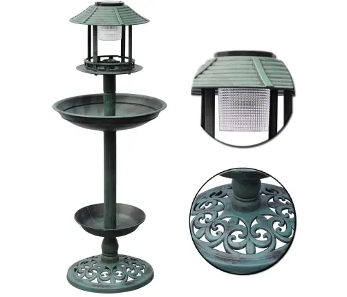 Putnu Vanna, Barotava Ar Solāro Lampu Vidaxl