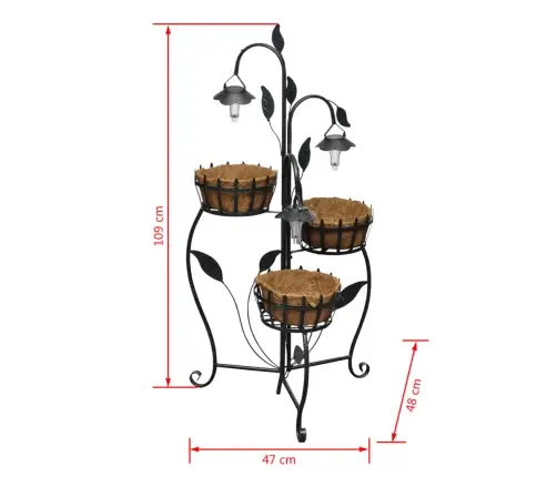 Metāla Ziedu Statīvs Ar Led Gaismām