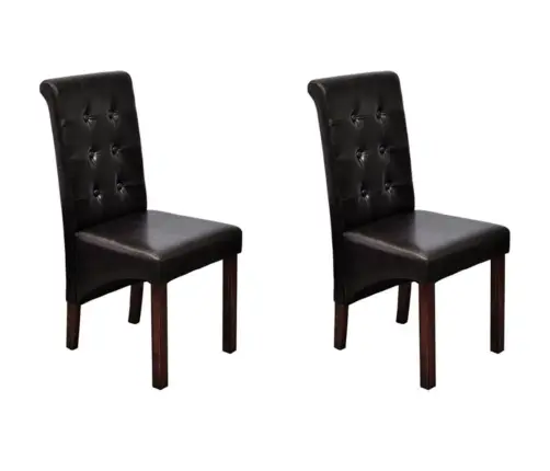 Söögitoolid 2 Tk, Pruun, Kunstnahk