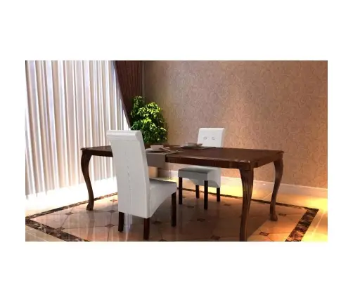 Virtuves Krēsli, 2 Gab., Balta Mākslīgā Āda Vidaxl