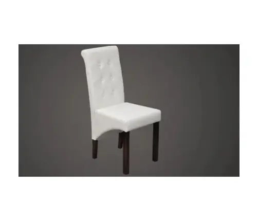 Virtuves Krēsli, 2 Gab., Balta Mākslīgā Āda Vidaxl