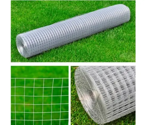 Sieta Žogs, Cinkots Tērauds, Kvadrāta, 1X25 M, Sudraba Krāsā Vidaxl