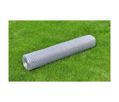 Sieta Žogs, Cinkots Tērauds, Kvadrāta, 1X25 M, Sudraba Krāsā Vidaxl