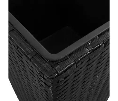 Sodo Vazonai, 3Vnt., Juodi, Poliratanas, Aukšti