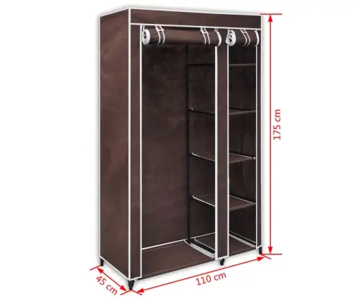 Auduma Skapis, Brūns  Vidaxl