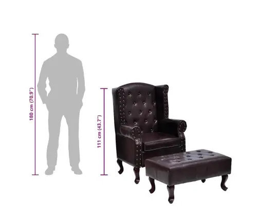 Atpūtas Krēsls Ar Kājsoliņu, Tumši Brūna Mākslīgā Āda Vidaxl Atpūtas Krēsls Ar Kājsoliņu, Tumši Brūna Mākslīgā Āda Vidaxl