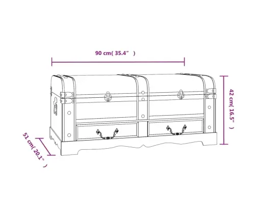 Lāde, Liela, Melns Koks Vidaxl
