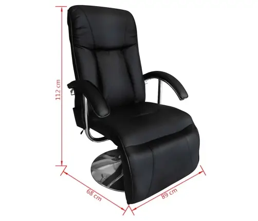 Masāžas Krēsls, Melna Mākslīgā Āda Vidaxl