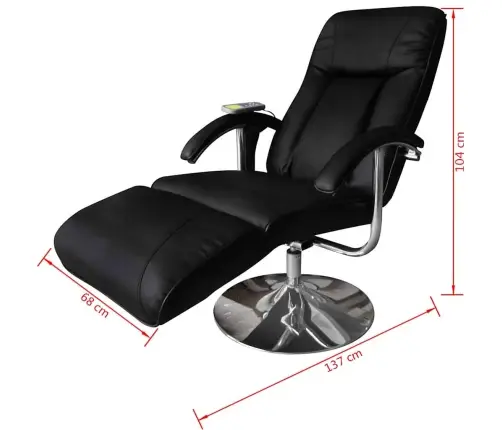 Masāžas Krēsls, Melna Mākslīgā Āda Vidaxl