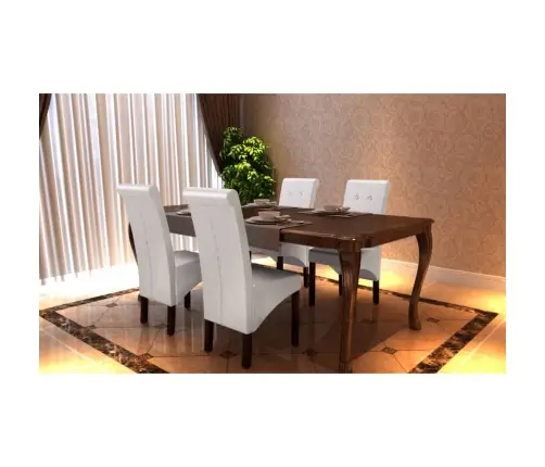 Virtuves Krēsli, 4 Gab., Balta Mākslīgā Āda Vidaxl Virtuves Krēsli, 4 Gab., Balta Mākslīgā Āda Vidaxl