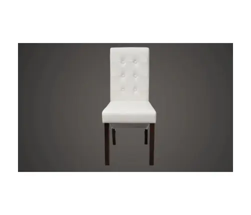 Valgomojo Kėdės, 6Vnt., Baltos, Dirbtinė Oda