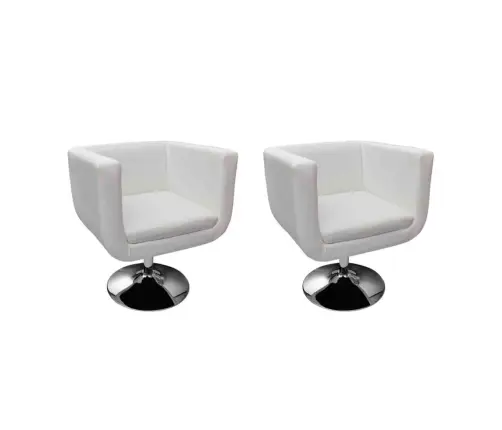 Bāra Krēsli, 2 Gab., Balta Mākslīgā Āda Vidaxl