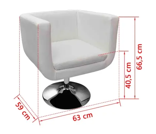 Bāra Krēsli, 2 Gab., Balta Mākslīgā Āda Vidaxl