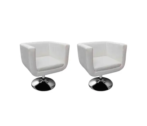 Baaritoolid 2 Tk, Valge, Kunstnahk