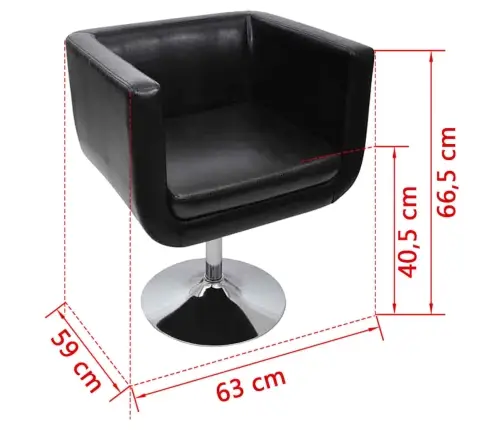 Atpūtas Krēsli, 2 Gab., Melna Mākslīgā Āda  Vidaxl