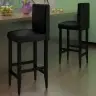 Baro Taburetės, 2Vnt., Juodos, Dirbtinė Oda