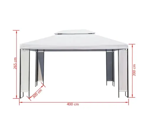 Debesu Pārsegi Balts 3 X 4 X 2.73 M Audums Vidaxl