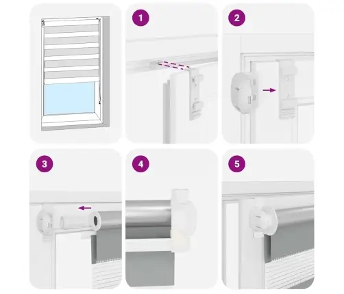 Zebra Žaliuzė, Roletas 40 X 100 cm Juodas
