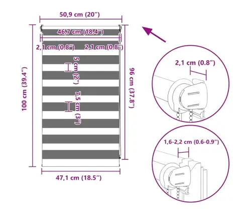 Svītrainas Žalūzijas 50 X 100 Cm Brūna Svītrainas Žalūzijas 50 X 100 Cm Brūna