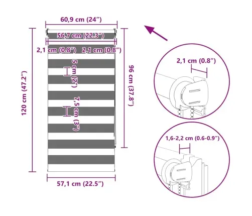 Svītraina Žalūzija 60 X 120 Cm Kafijas Krāsā