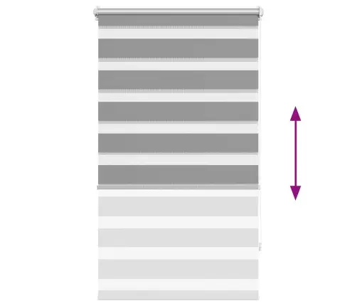 Zebra Žaliuzė, Roletas 70 X 120 cm Pilkas