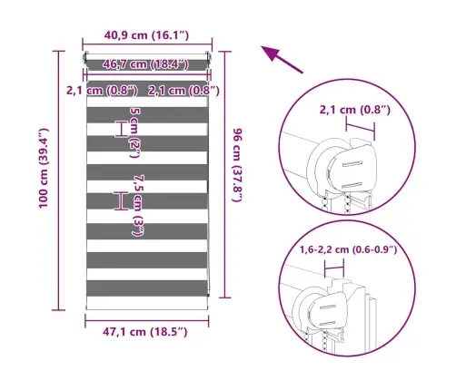 Svītrainas Žalūzijas 40 X 100 Cm Balta