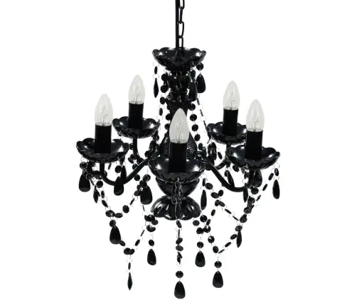 Must Kristallidega Lühter 5 Pirnile