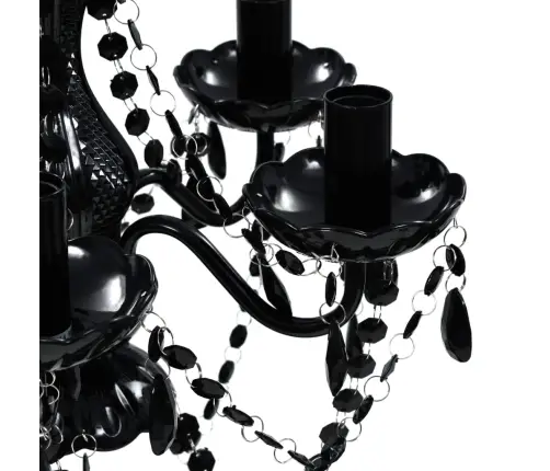 Must Kristallidega Lühter 5 Pirnile