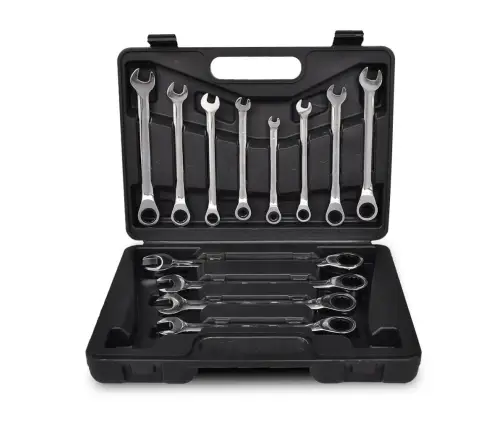 Kombinuotų Veržliarakčių Su Terkšle Rinkinys, 12 Dalių