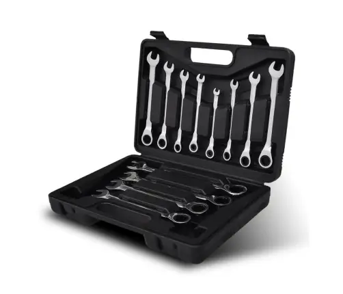 Kombinuotų Veržliarakčių Su Terkšle Rinkinys, 12 Dalių