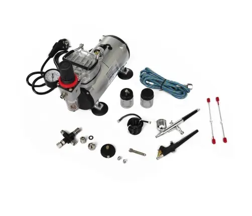 Pulverizatora Kompresora Komplekts Ar 2 Pistolēm