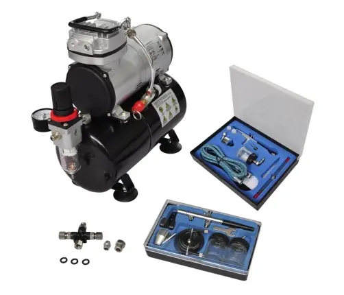 Pulverizatora Kompresora Komplekts Ar 2 Pistolēm