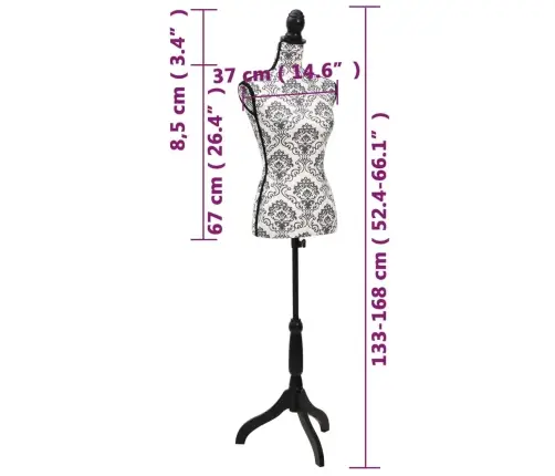 Moters Biusto Forma, Juoda/Balta